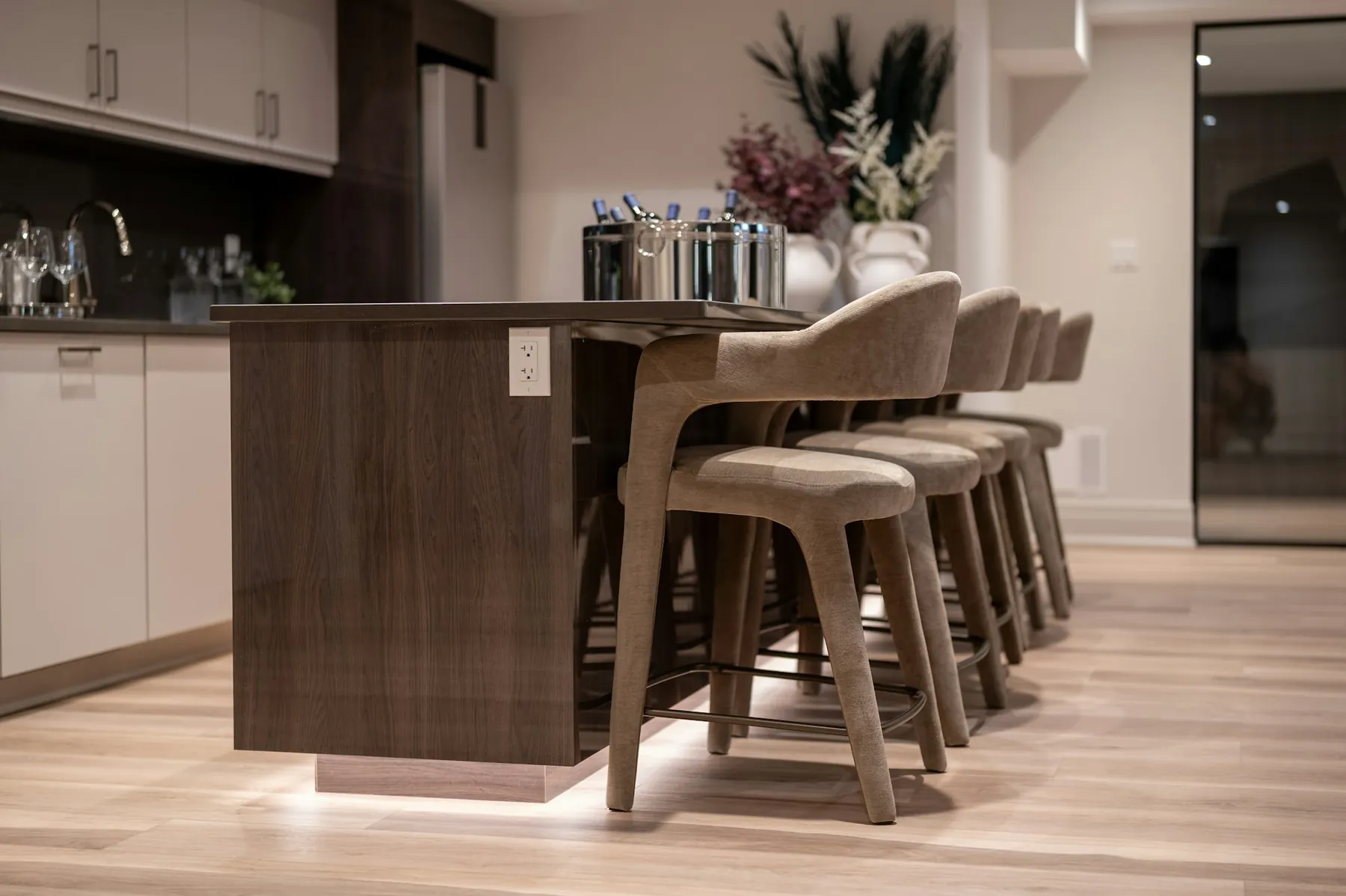 Kitchen island with bar seating